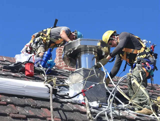 Protective chimney cap installed by Coral Springs Chimney Sweep in Coral Springs, FL