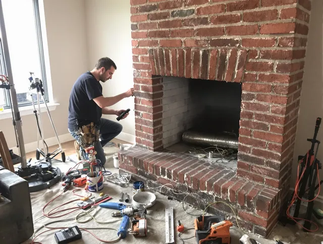 Coral Springs Chimney Sweep specialist finalizing chimney liner service in Coral Springs, FL