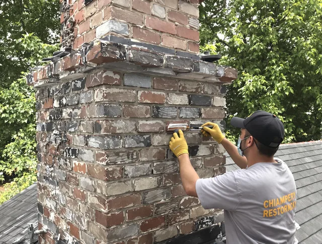 In-progress chimney restoration by Coral Springs Chimney Sweep in Coral Springs, FL