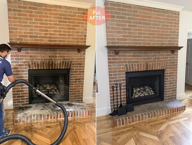 Coral Springs Chimney Sweep carefully sanitizing a fireplace in Coral Springs, FL
