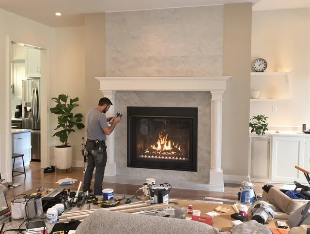 Newly installed fireplace by Coral Springs Chimney Sweep in Coral Springs, FL